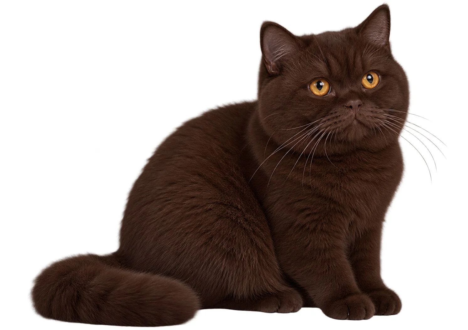 A cat sitting and looking to the side
