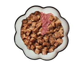 Phase 1: 7 g raw and 93 g wet food in a 100 g example meal